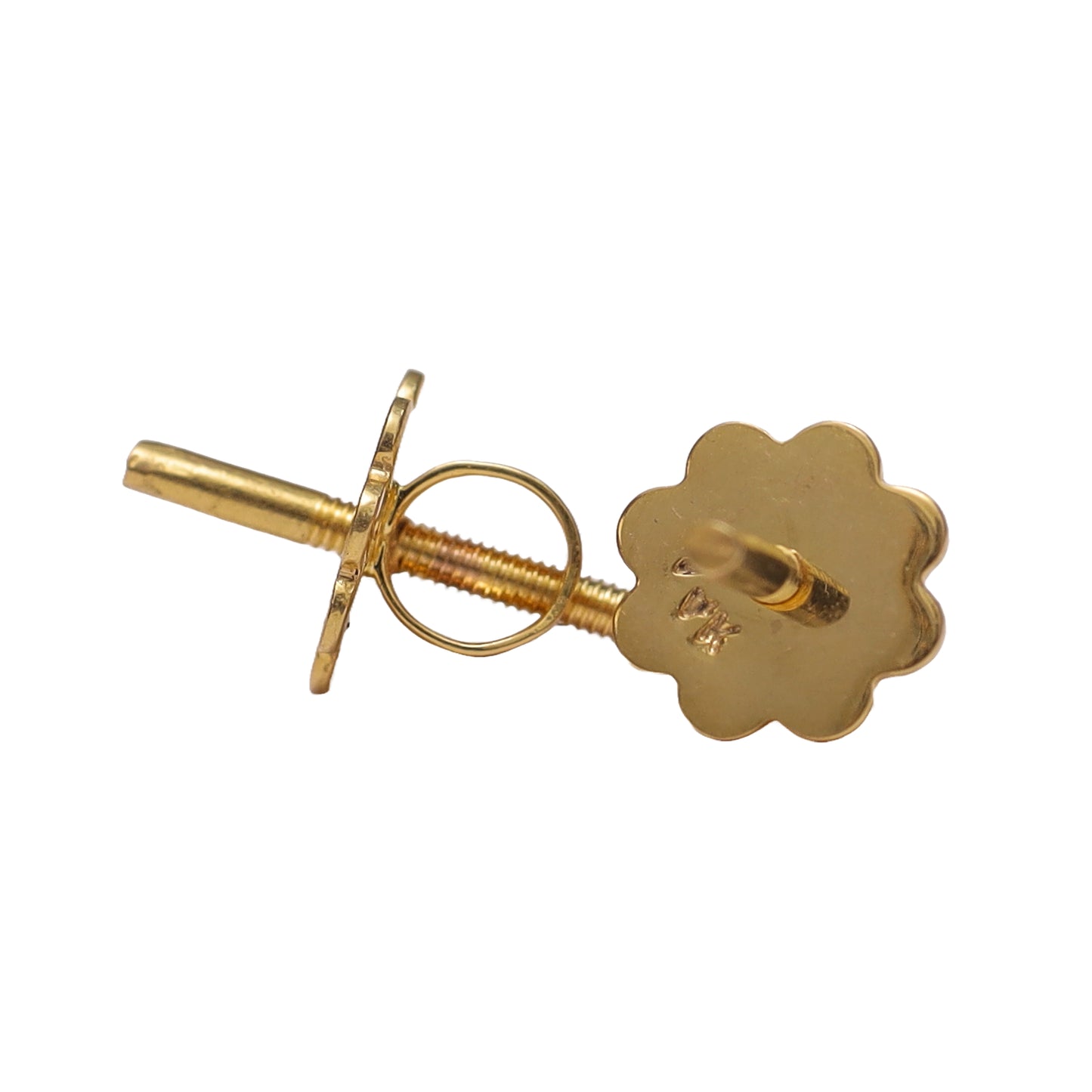 Bombay Post – 14K Gold Flower Screw Back Earring Post